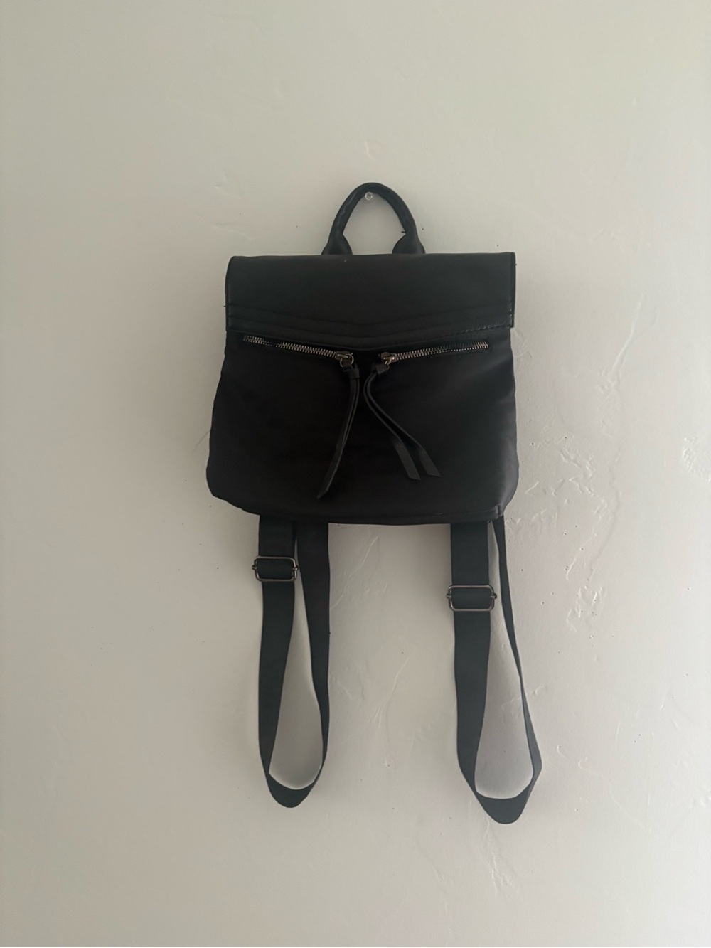 Botkier New York Trigger Mini Backpack - Black Nylon/Vegan Leather